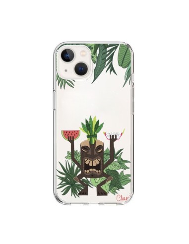 Coque iPhone 15 Tiki Thailande Jungle Bois Transparente - Chapo