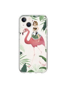 Coque iPhone 15 Lolo Love Flamant Rose Chien Transparente...