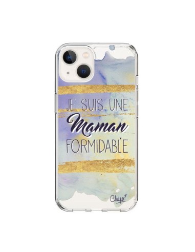 Cover iPhone 15 Sono una Mamma Formidabile Viola Trasparente - Chapo