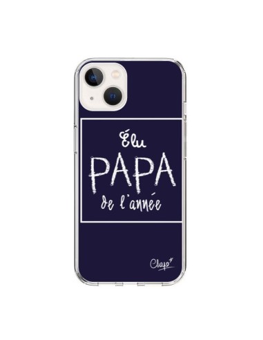 Coque iPhone 15 Elu Papa de l'Année Bleu Marine - Chapo