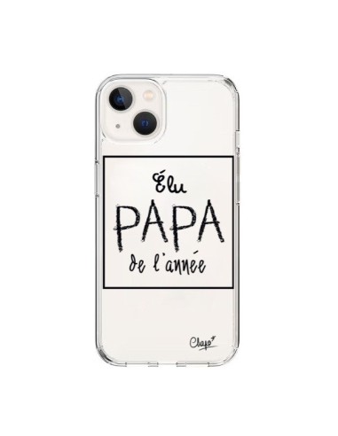 Coque iPhone 15 Elu Papa de l'Année Transparente - Chapo