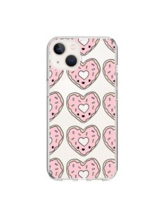 Cover iPhone 15 Ciambella Cuore Rosa Trasparente -...