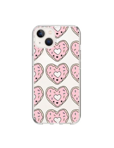 Coque iPhone 15 Donuts Heart Coeur Rose Pink Transparente - Claudia Ramos