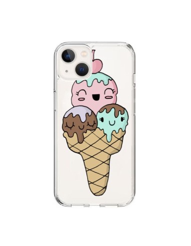 Coque iPhone 15 Ice Cream Glace Summer Ete Cerise Transparente - Claudia Ramos