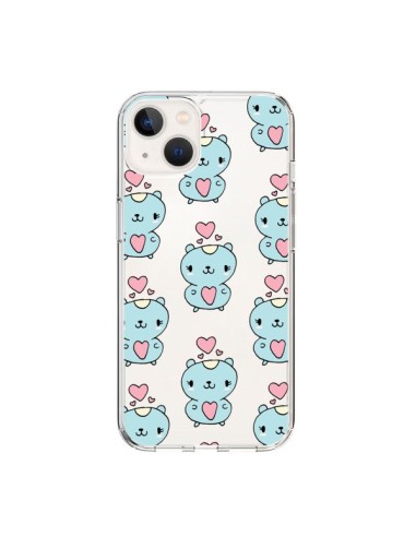 Coque iPhone 15 Hamster Love Amour Transparente - Claudia Ramos