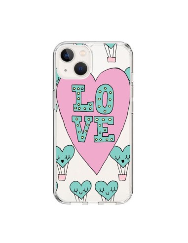 iPhone 15 Case Love Clouds hot-air Balloon Clear - Claudia Ramos