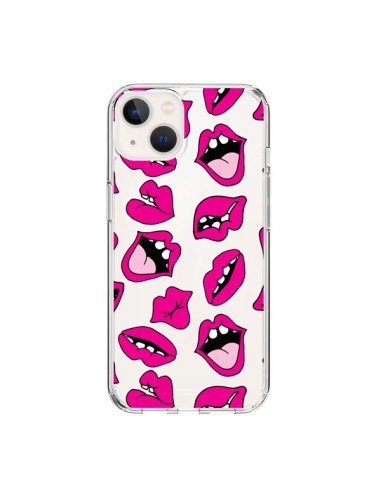 Coque iPhone 15 Lèvres Lips Bouche Kiss Transparente - Claudia Ramos