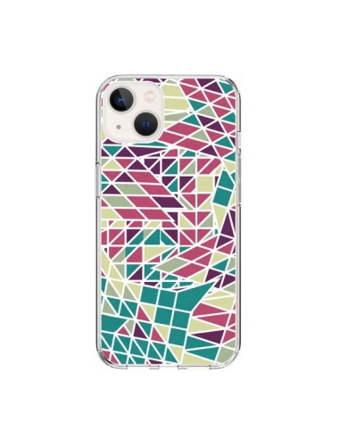 Cover iPhone 15 Azteco Triangoli Verde Viola - Eleaxart