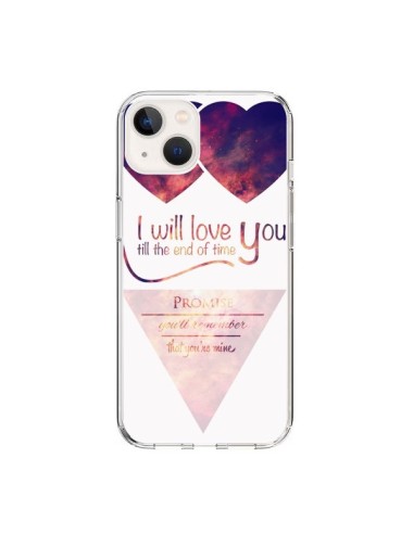 Coque iPhone 15 I will love you until the end Coeurs - Eleaxart
