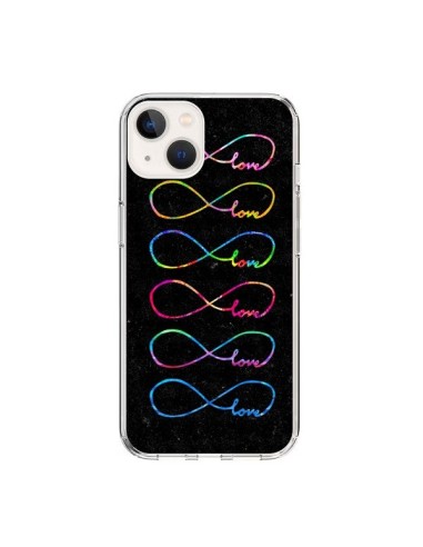 Coque iPhone 15 Love Forever Infini Noir - Eleaxart