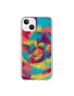 Cover iPhone 15 Spirale di Colori Rosso Verde - Eleaxart