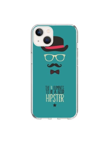 Coque iPhone 15 Chapeau, Lunettes, Moustache, Noeud Papillon To Be a Good Hipster - Eleaxart