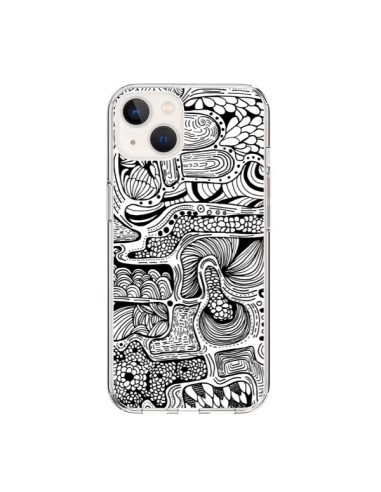 Coque iPhone 15 Reflejo Reflet Noir et Blanc - Eleaxart