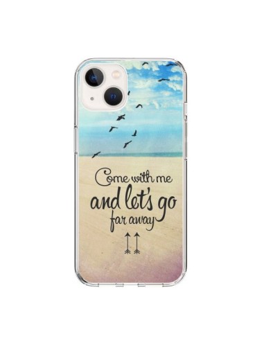 Coque iPhone 15 Let's Go Far Away Beach Plage - Eleaxart