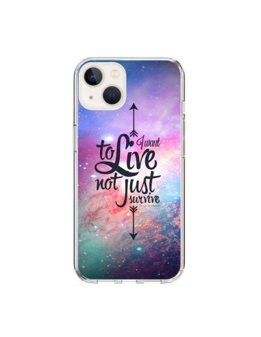 Coque iPhone 15 I want to live Je veux vivre - Eleaxart