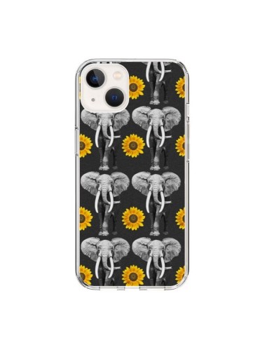 iPhone 15 Case Elephant Sunflowers - Eleaxart