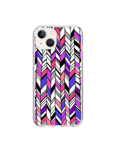 Coque iPhone 15 Graphic Azteque Rose Violet - Léa Clément