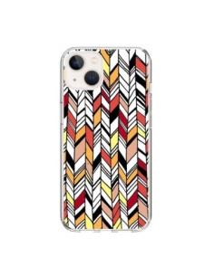 Coque iPhone 15 Graphic Azteque Rouge Orange - Léa Clément