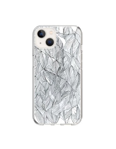 iPhone 15 Case Leaves Black and White - Léa Clément