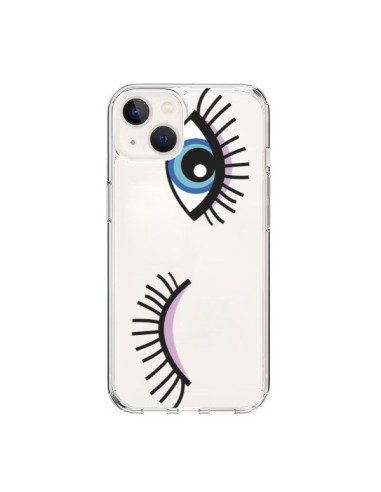 Coque iPhone 15 Eyes Oeil Yeux Bleus Transparente - Léa Clément