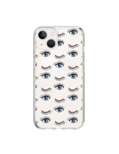 Coque iPhone 15 Eyes Oeil Yeux Bleus Mosaïque...