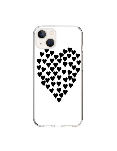 Coque iPhone 15 Coeur en coeurs noirs - Project M