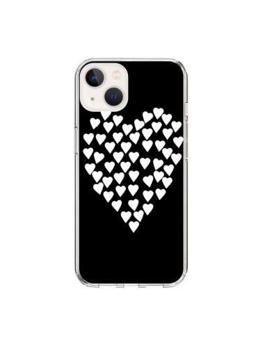 Coque iPhone 15 Coeur en coeurs blancs - Project M