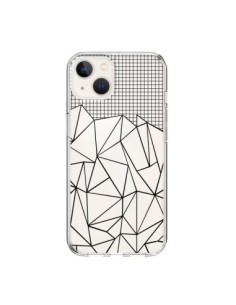 Coque iPhone 15 Lignes Grille Grid Abstract Noir...
