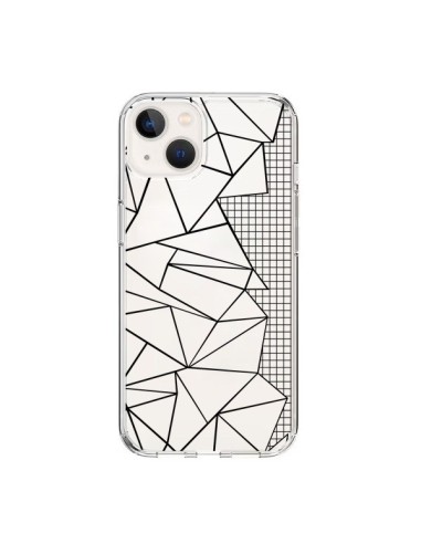 iPhone 15 Case Lines Side Grid Abstract Black Clear - Project M