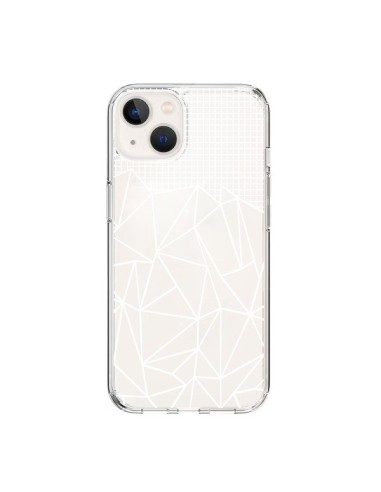 Cover iPhone 15 Linee Griglia Grid Astratto Bianco Trasparente - Project M