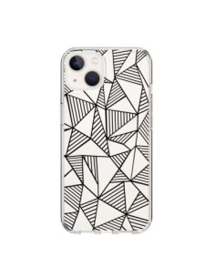 iPhone 15 Case Lines Triangles Grid Abstract Black Clear...