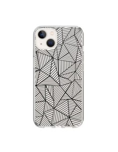 iPhone 15 Case Lines Triangles Full Grid Abstract Black...