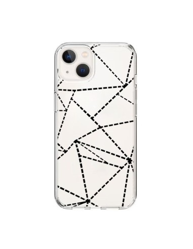 iPhone 15 Case Lines Points Abstract Black Clear - Project M