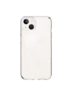 Cover iPhone 15 Linee Punti Astratto Bianco Trasparente -...
