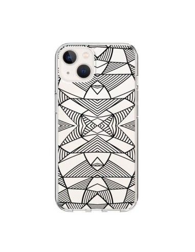 iPhone 15 Case Lines Mirrors Grid Triangles Abstract Black Clear - Project M