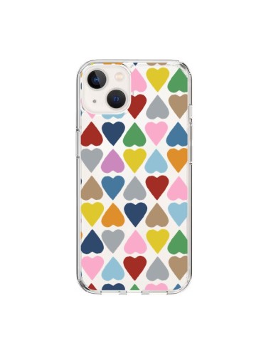 Coque iPhone 15 Coeurs Heart Couleur Transparente - Project M