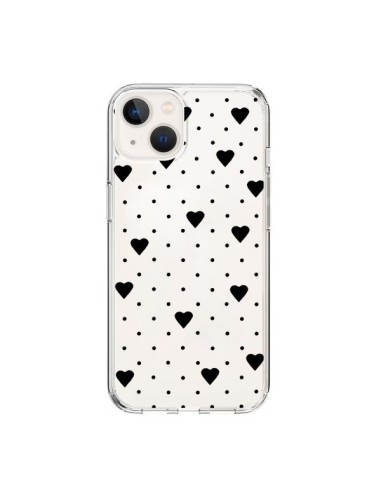 iPhone 15 Case Points Hearts Black Clear - Project M