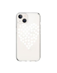 Coque iPhone 15 Coeurs Heart Love Blanc Transparente -...