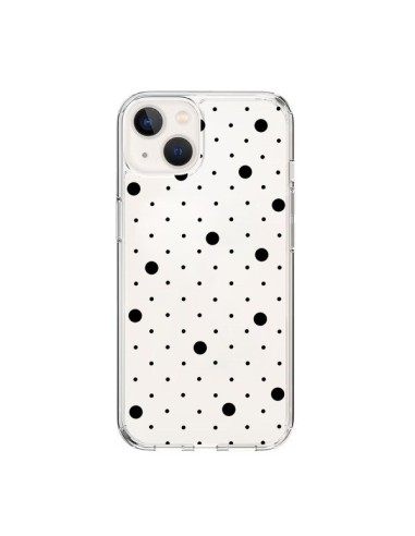 Coque iPhone 15 Point Noir Pin Point Transparente - Project M