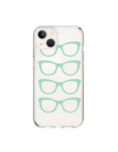 Coque iPhone 15 Sunglasses Lunettes Soleil Mint Bleu Vert...