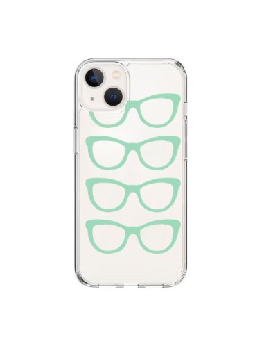 Cover iPhone 15 Occhiali da Sole Verde Menta Trasparente - Project M