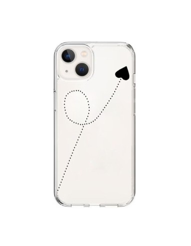 Cover iPhone 15 Travel to your Heart Nero Viaggio Cuore Trasparente - Project M