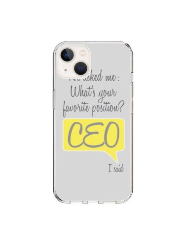 Coque iPhone 15 What's your favorite position CEO I said, jaune - Shop Gasoline