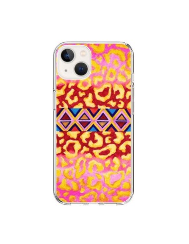 Coque iPhone 15 Tribal Leopard Rose - Ebi Emporium