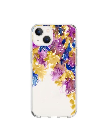 Coque iPhone 15 Cascade Florale Transparente - Ebi Emporium