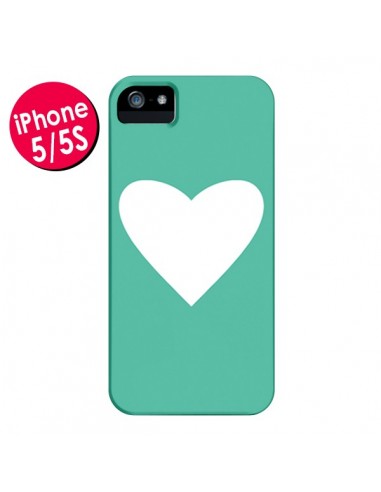 Coque Coeur Mint Vert pour iPhone 5 et 5S - Mary Nesrala
