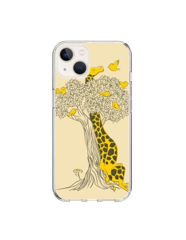 Coque iPhone 15 Girafe Amis Oiseaux - Jay Fleck