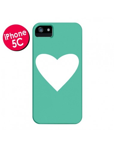 Coque Coeur Mint Vert pour iPhone 5C - Mary Nesrala