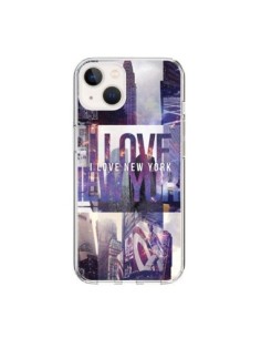 Coque iPhone 15 I love New Yorck City violet - Javier...
