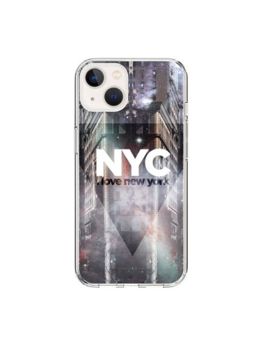 Coque iPhone 15 I Love New York City Violet - Javier Martinez